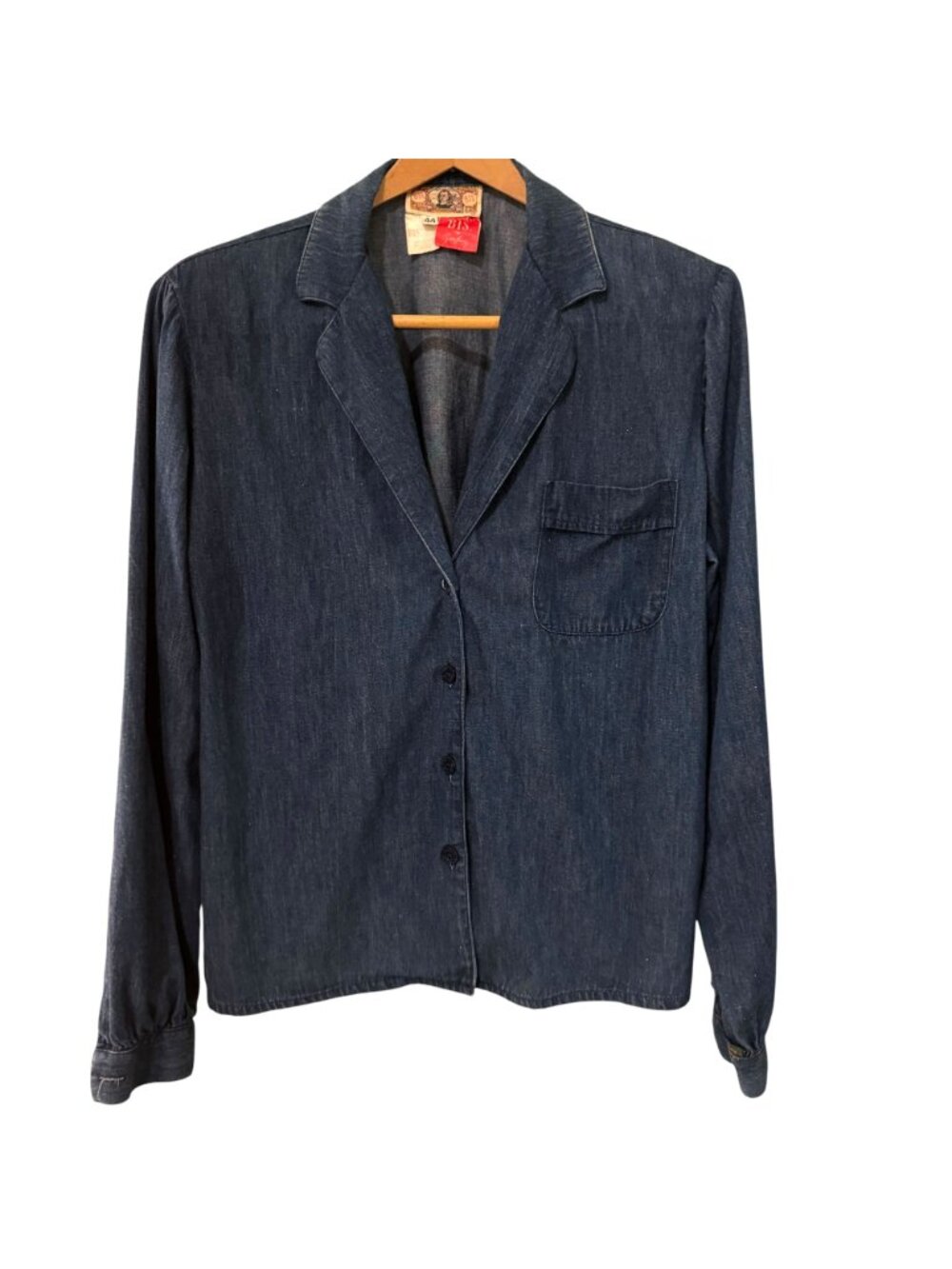 Vintage BIS Denim Shirt Women's Size 44 - US 12 Blazer Style Long Sleeved 1980s - Picture 14 of 16